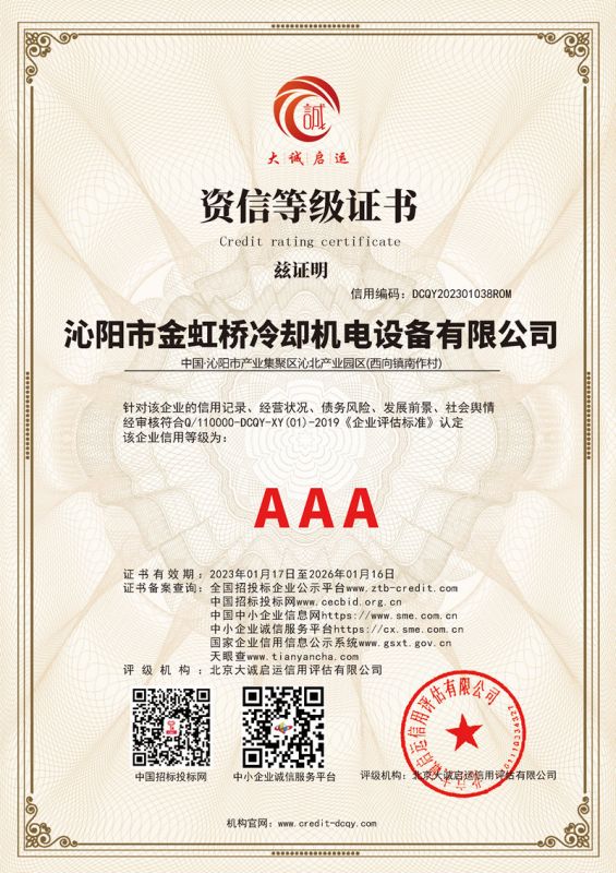 AAA資信等級證書(shū)